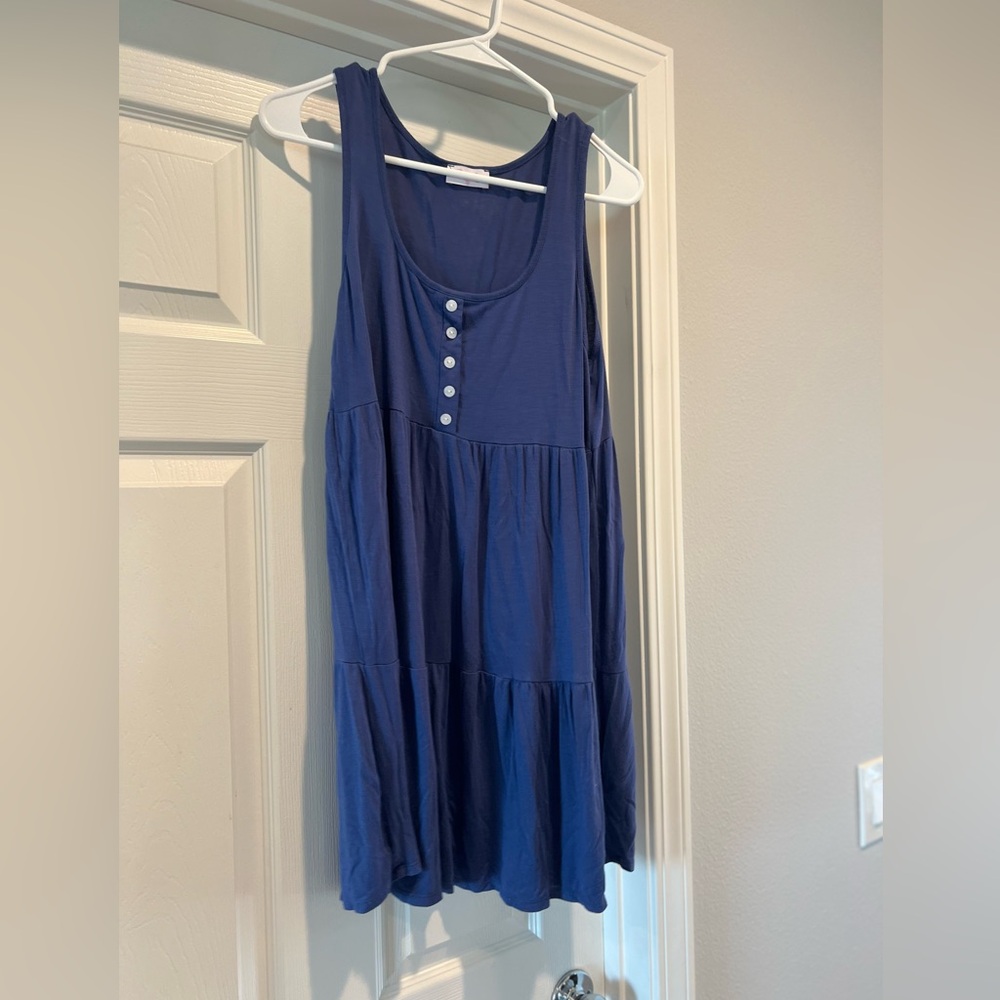 Pink lily blue tiered dress